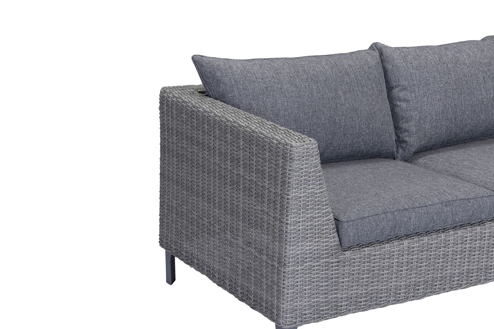 Jeu de banquette d'angle Bermuda en tressé gris - 4