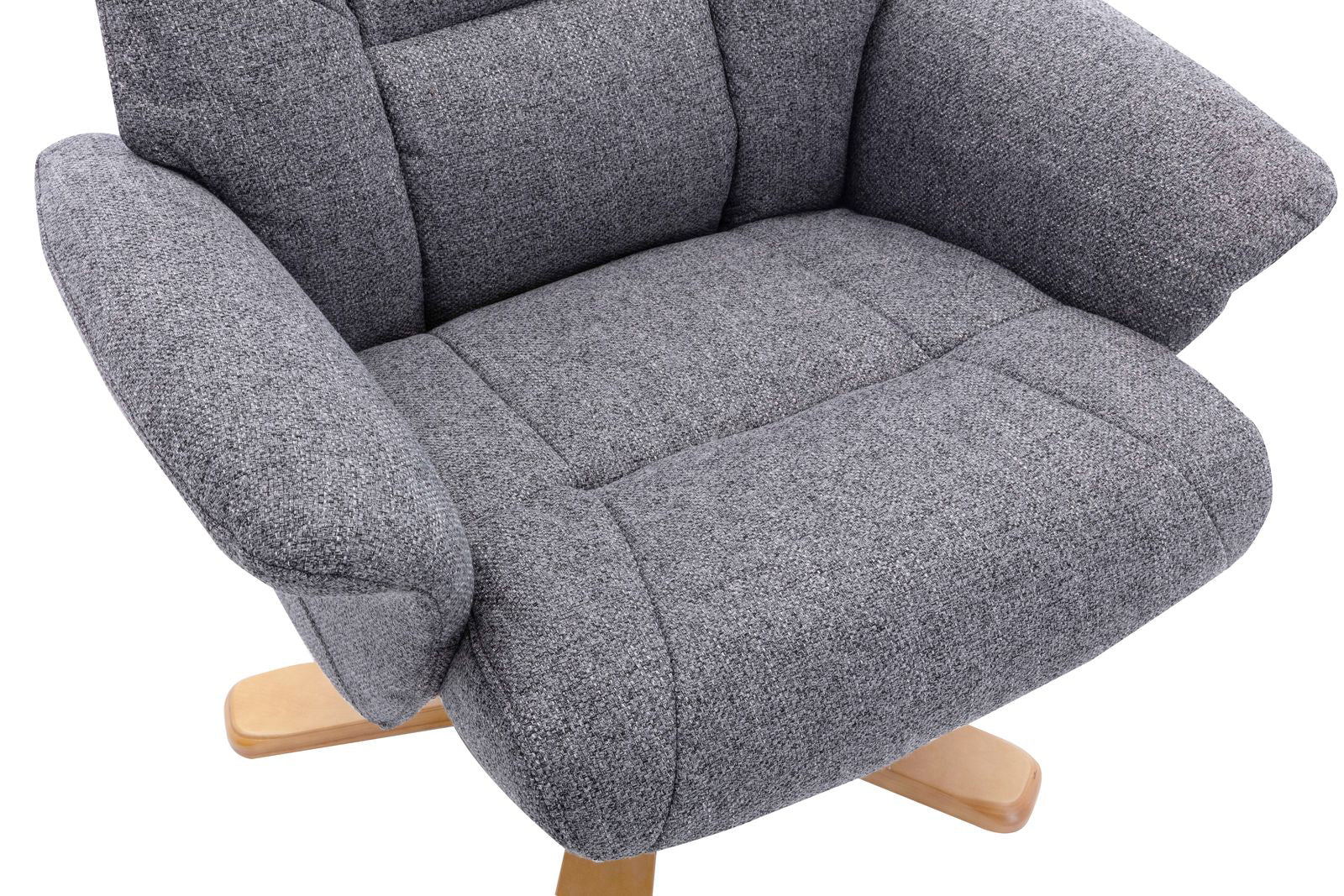 Alliance du Meuble Global - Fauteuil Marseille en Tissu Gris Ardoise avec Mécanisme Relaxe et Tourneur 360° - 3
