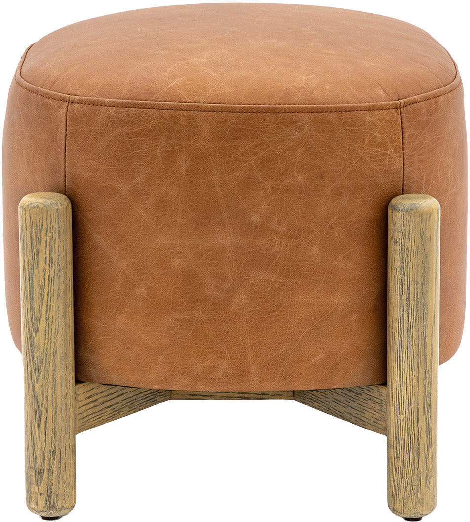 Titre: Tabouret Tindon de en cuir marron vintage - 7