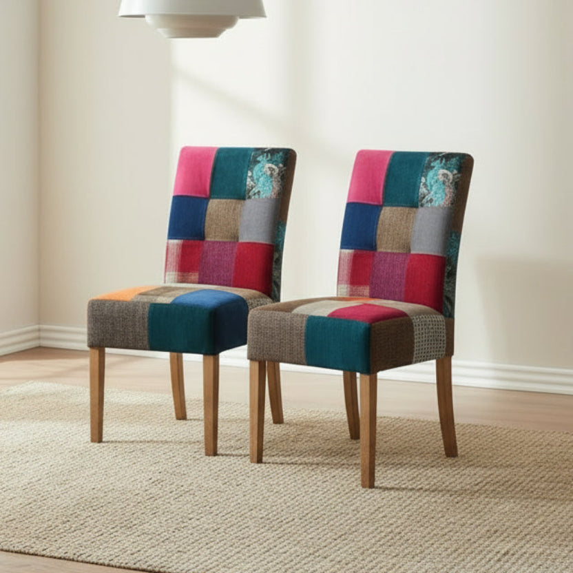 Carlton Meubles Paire de chaises Colin en patchwork