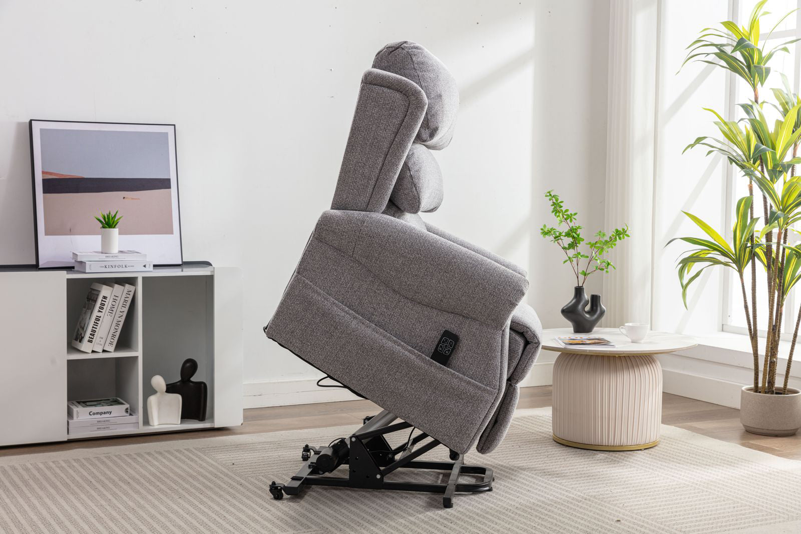 FAB Luxembourg" Fauteuil relevable et inclinable moteur double, tissu Cha Cha Dove - 5