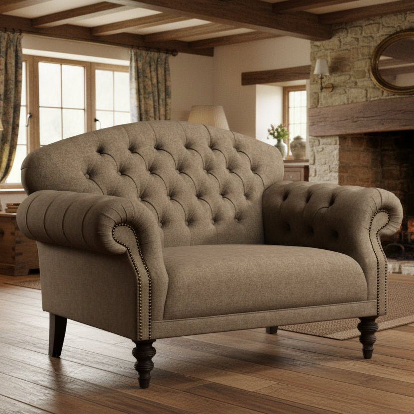 Arbroath Snuggler Sofa in Jura Stag Harris Tweed