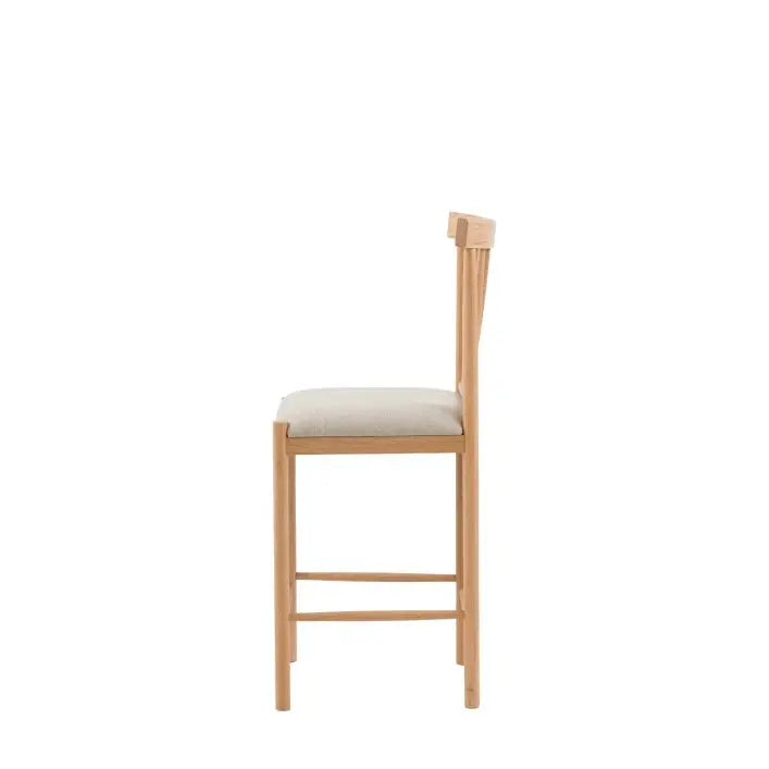 Eton - Lot de 2 Tabourets de Bar Rembourrés en Finition Naturelle - 4