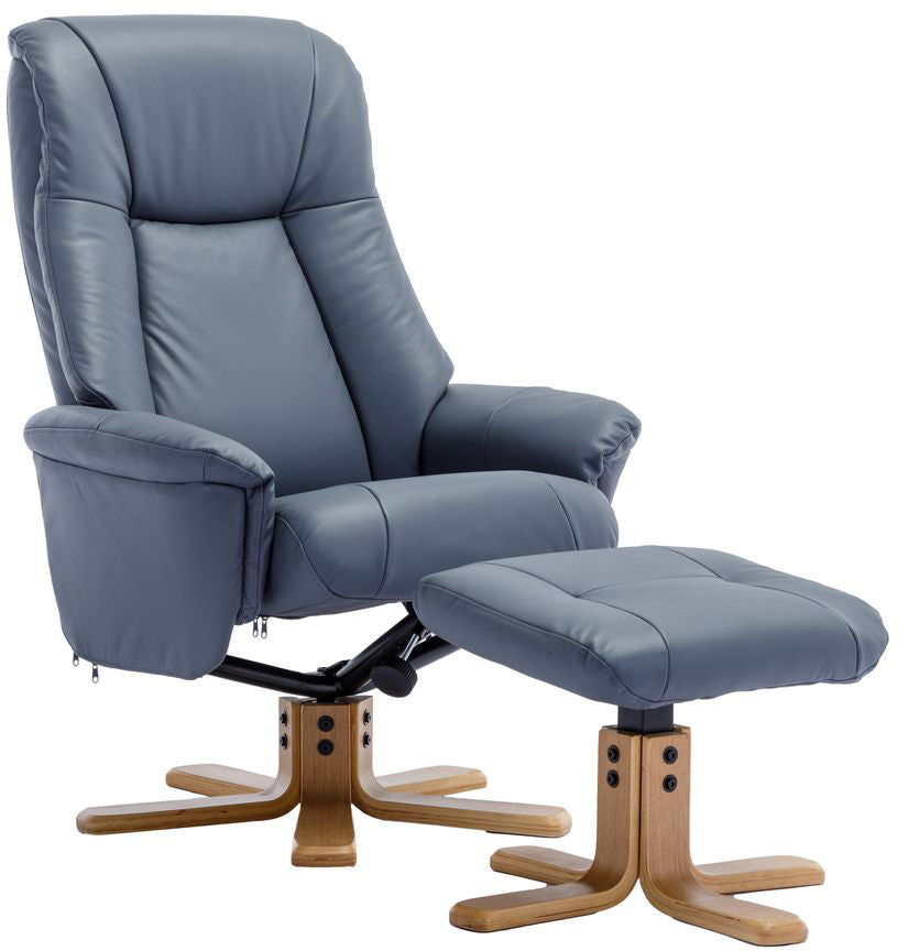 Alliance Meubles Mondiaux Fauteuil Hawaii en Cuir Pétrole - 5