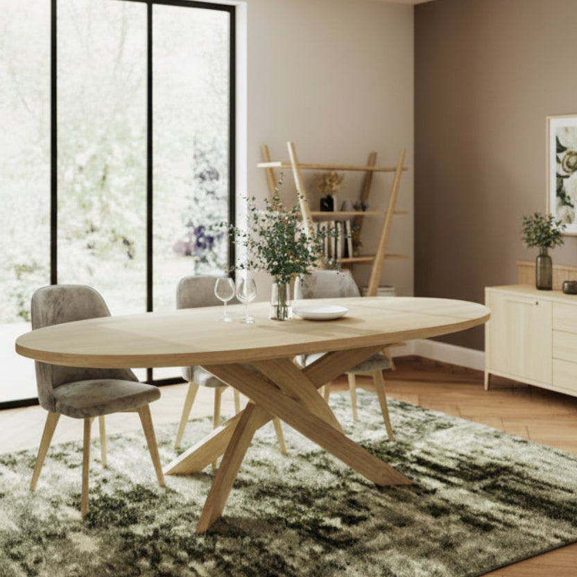 Andersson Table d'appoint ovale avec base à pattes en araignée