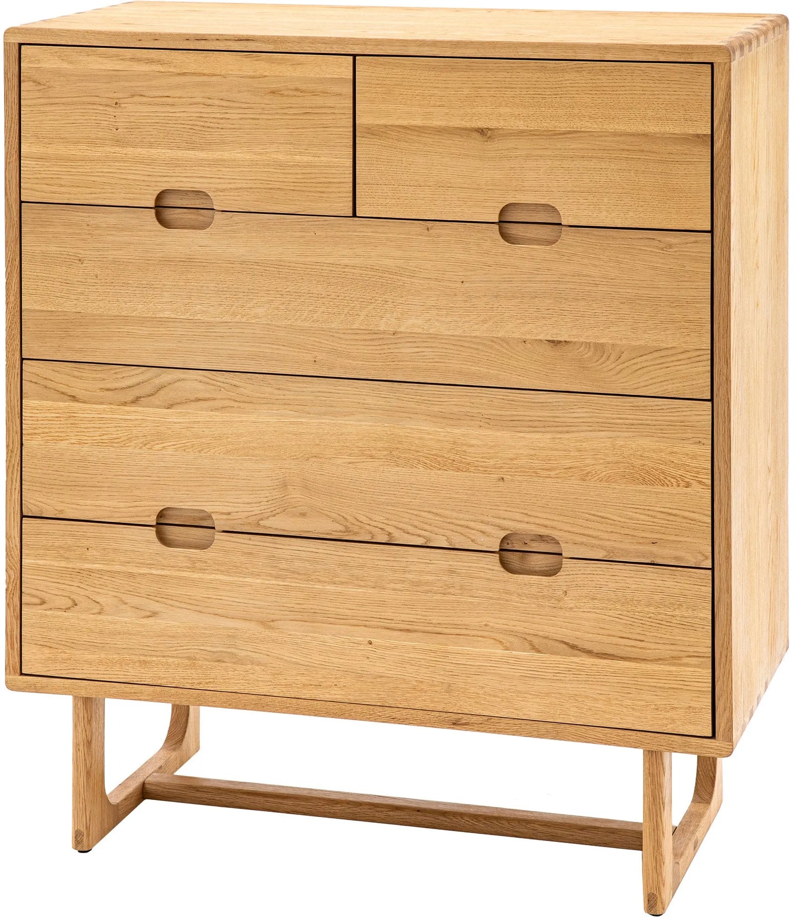 Galerie Direct Craft - Commode à 5 tiroirs en chêne massif avec finition naturelle - 8