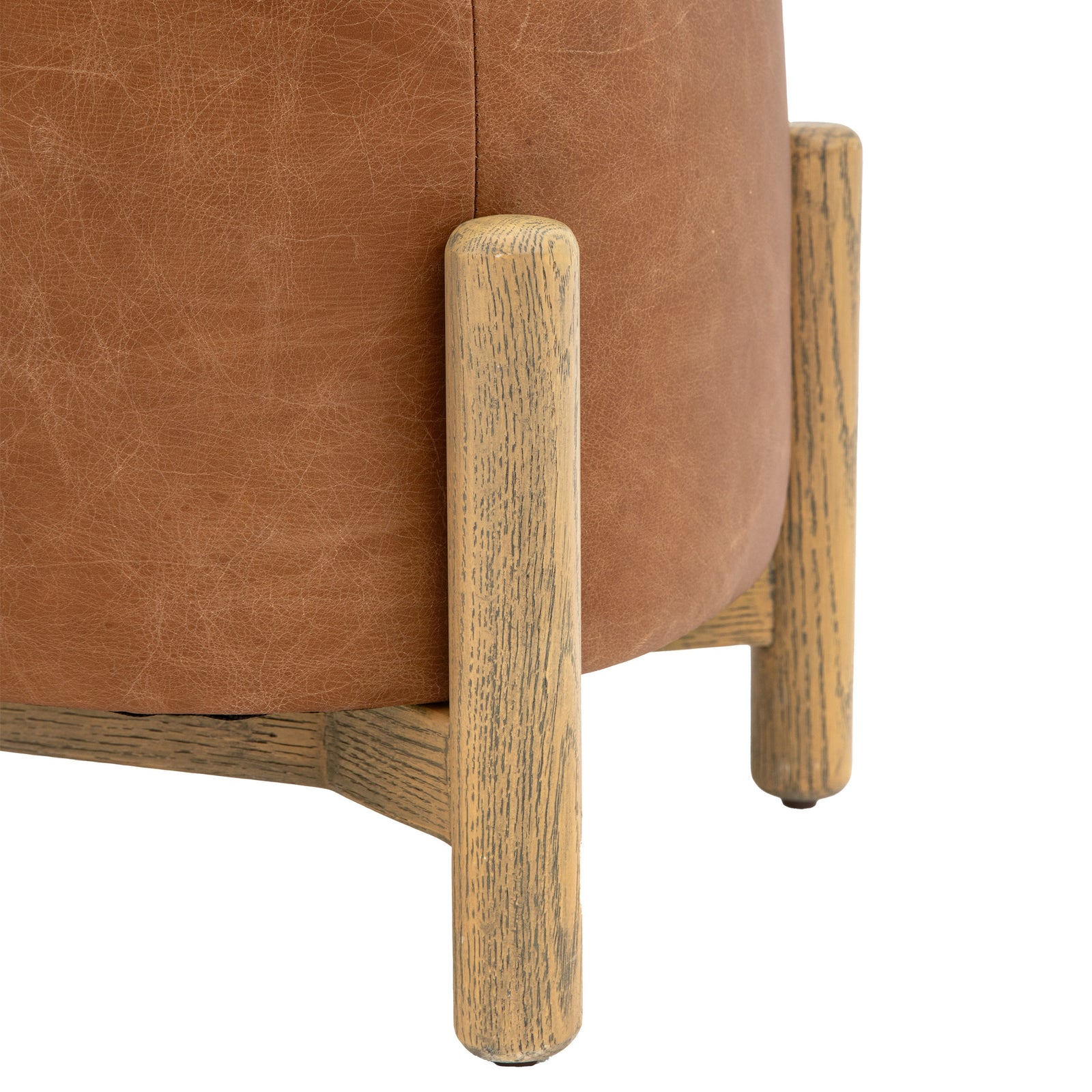 Titre: Tabouret Tindon de en cuir marron vintage - 6
