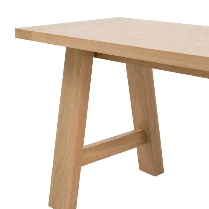 Banc Eton à tréteaux en finition naturelle - 7