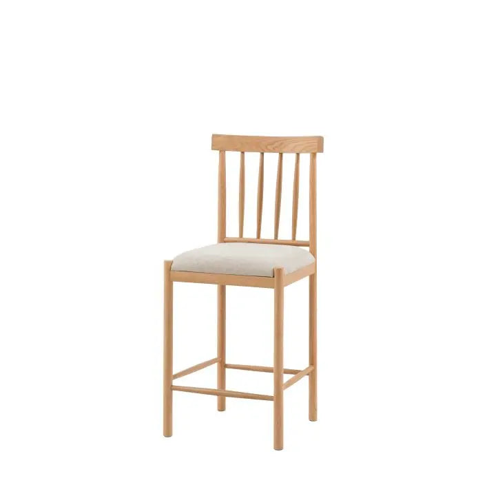 Eton - Lot de 2 Tabourets de Bar Rembourrés en Finition Naturelle - 3