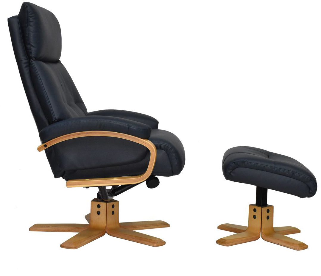Vienna Chair in Navy Leather - 4