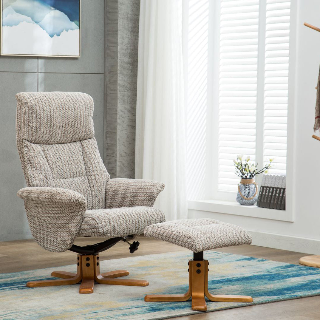 Marseille Chaise en Tissu Beige Claire