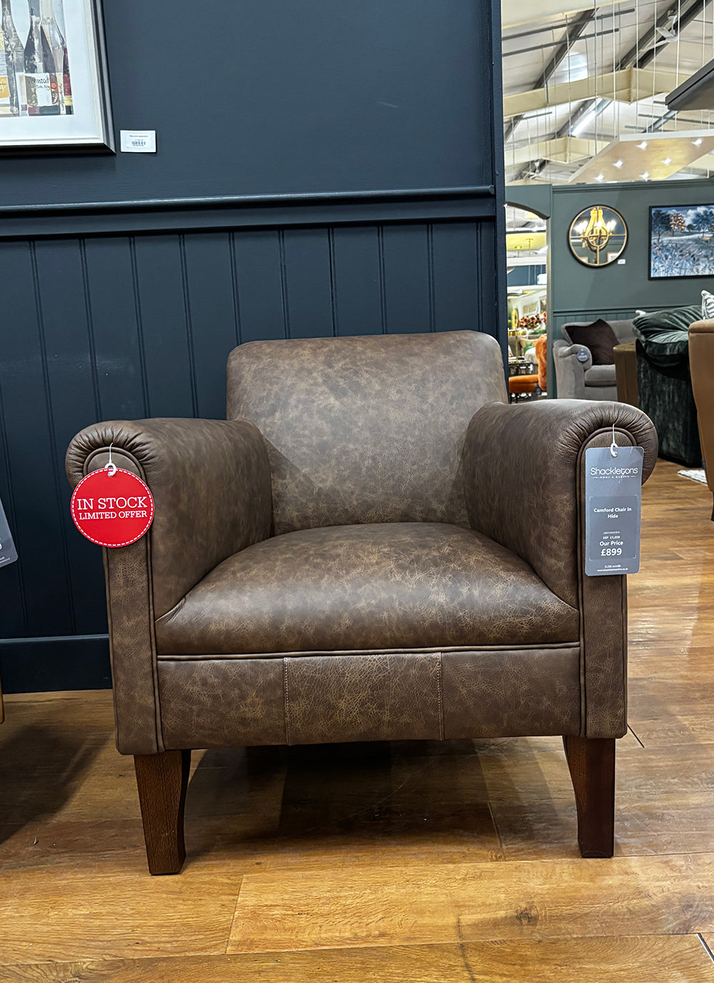 Camford Chair in Distressed Leather Hide - 5
