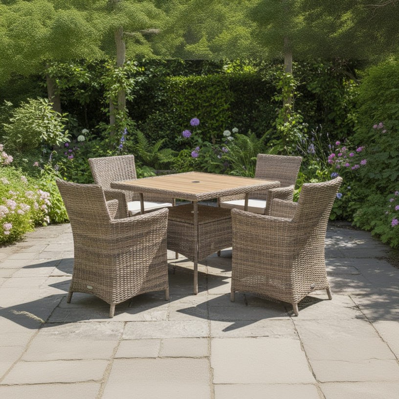 Set de 4 Chaises de Salle à Manger Bermuda en Tressage Naturel