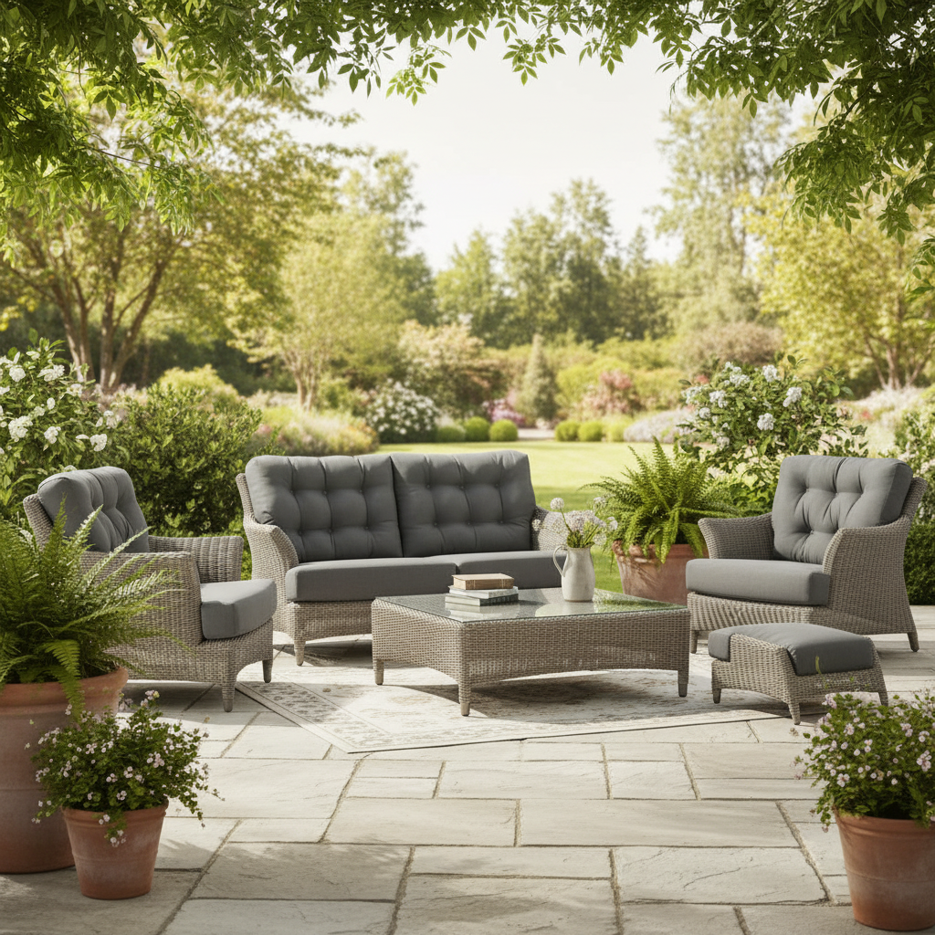 4 Seasons Extérieur Salon de Jardin Valentine avec Pouf