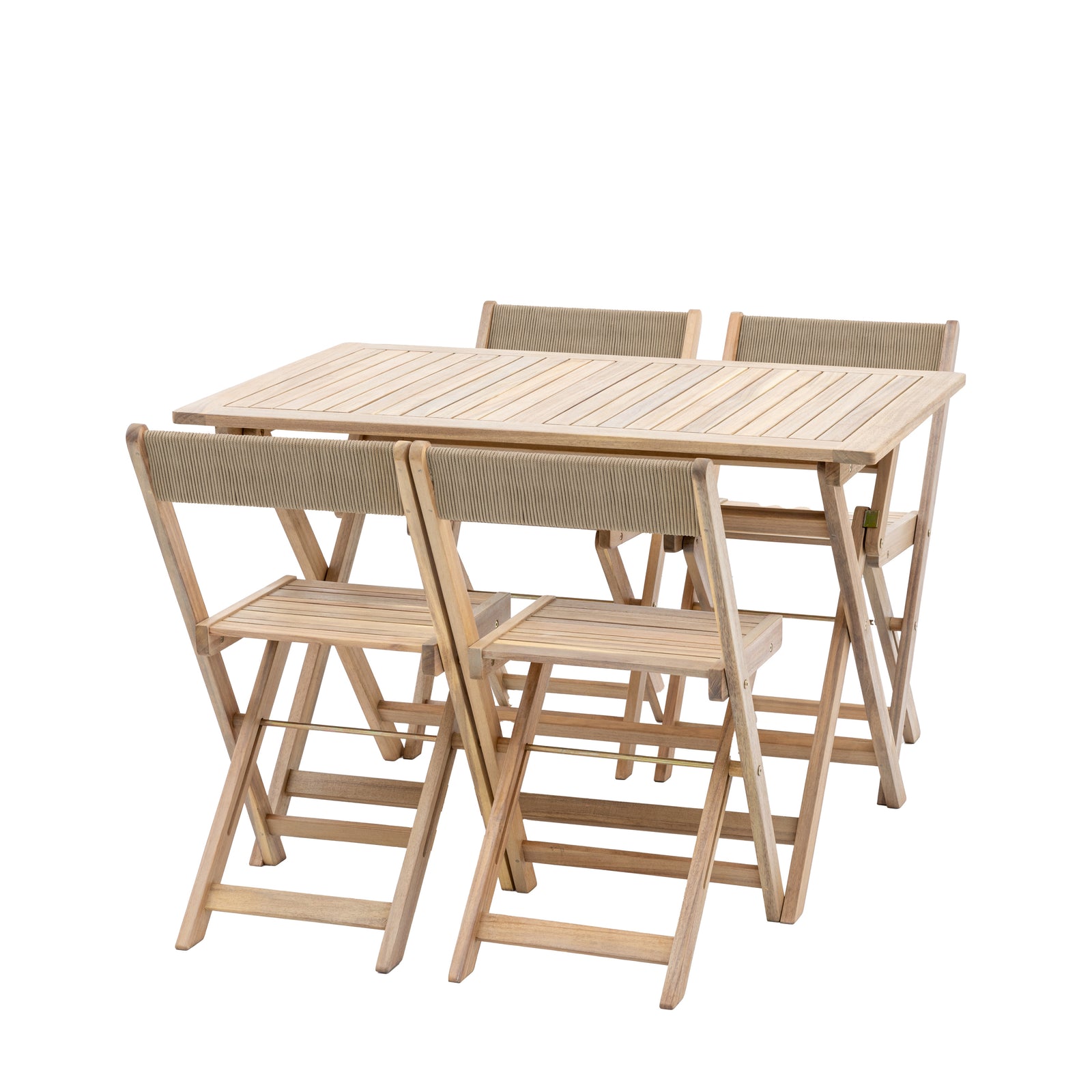 Ensemble de table pliable Lindos de Gallery Garden - Finition naturelle - 6