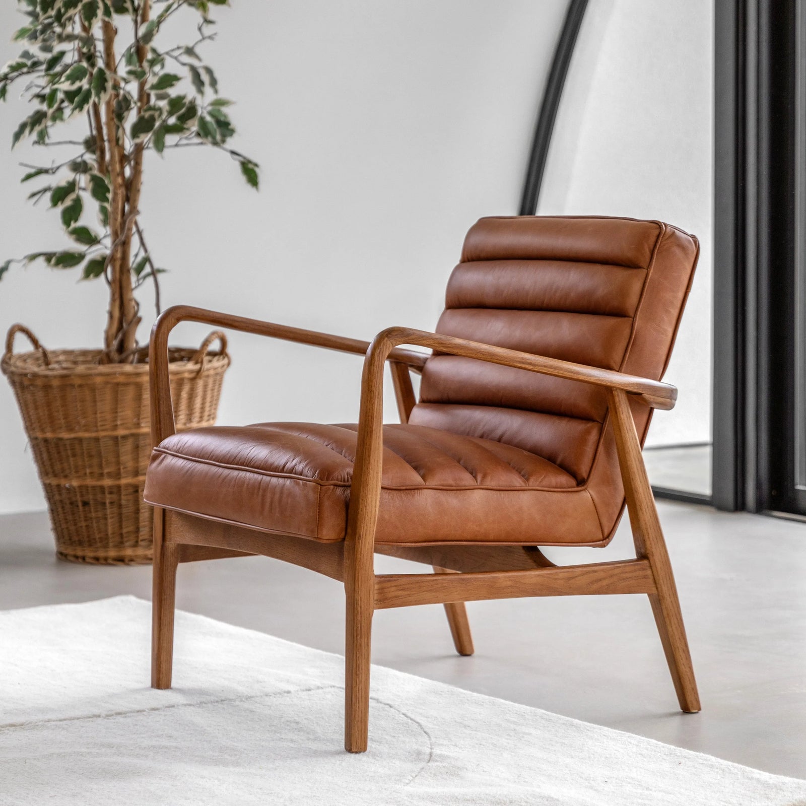 Fauteuil Datsun en Cuir Vieux Marron