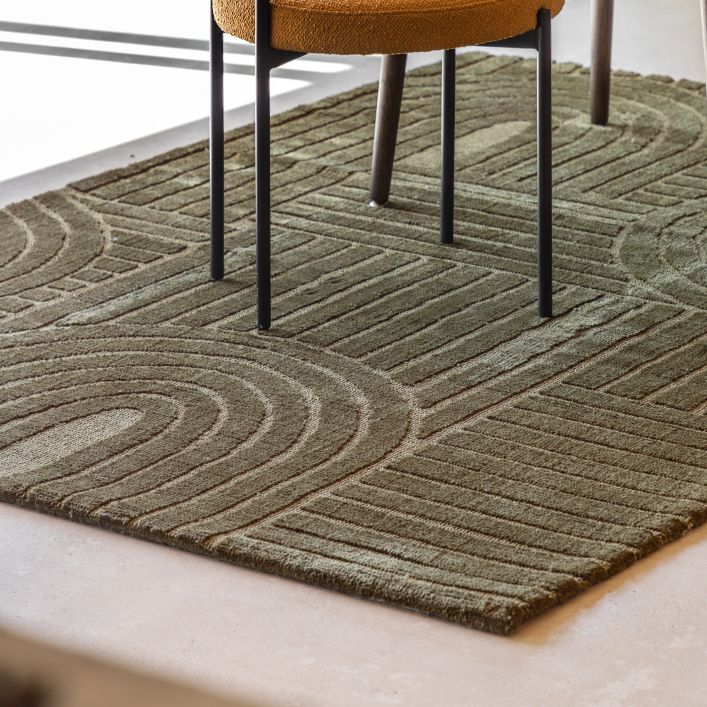 Tapis Saser 1600x2300 mm Élément de Décoration Olive