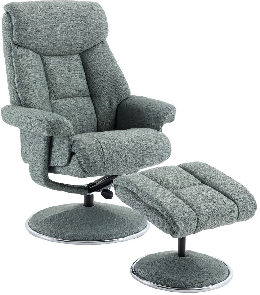 Chaise inclinable Biarritz sur pivot GFA en tissu bleu turquoise Lisbonne - 5
