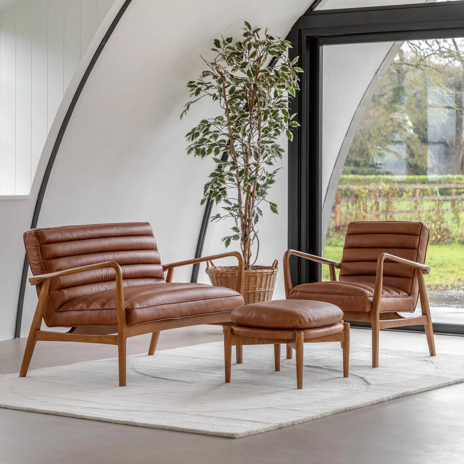Fauteuil Datsun en Cuir Vieux Marron - 4