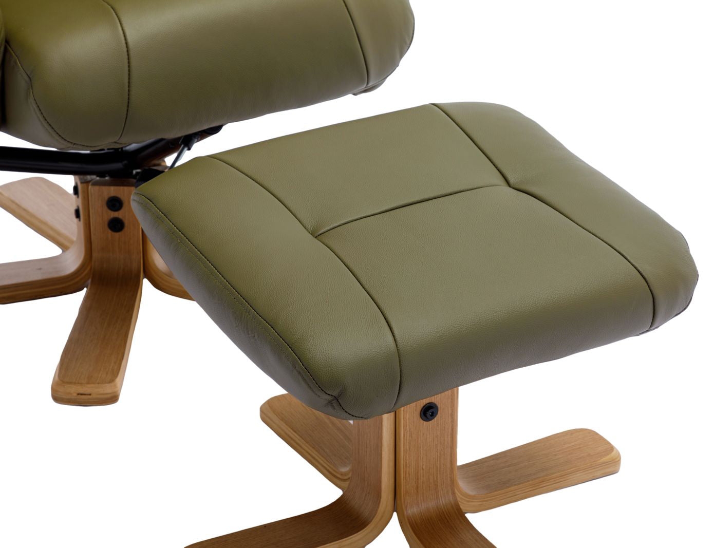 Alliance Meuble Mondiale Chaise Hawaii en Cuir Vert Olive - 6