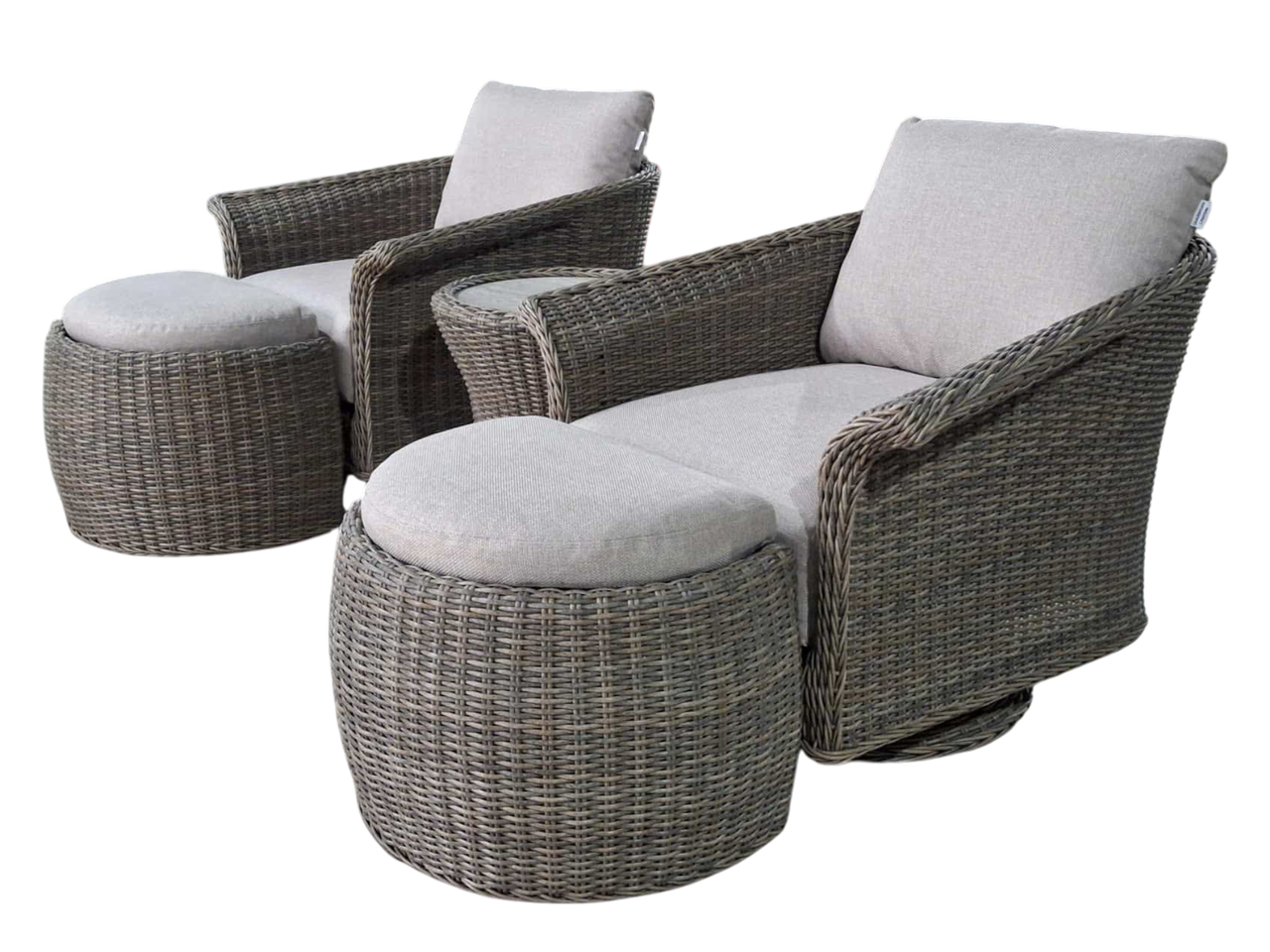 Set de salon Swivel Chelsea Java en tressage naturel - 3