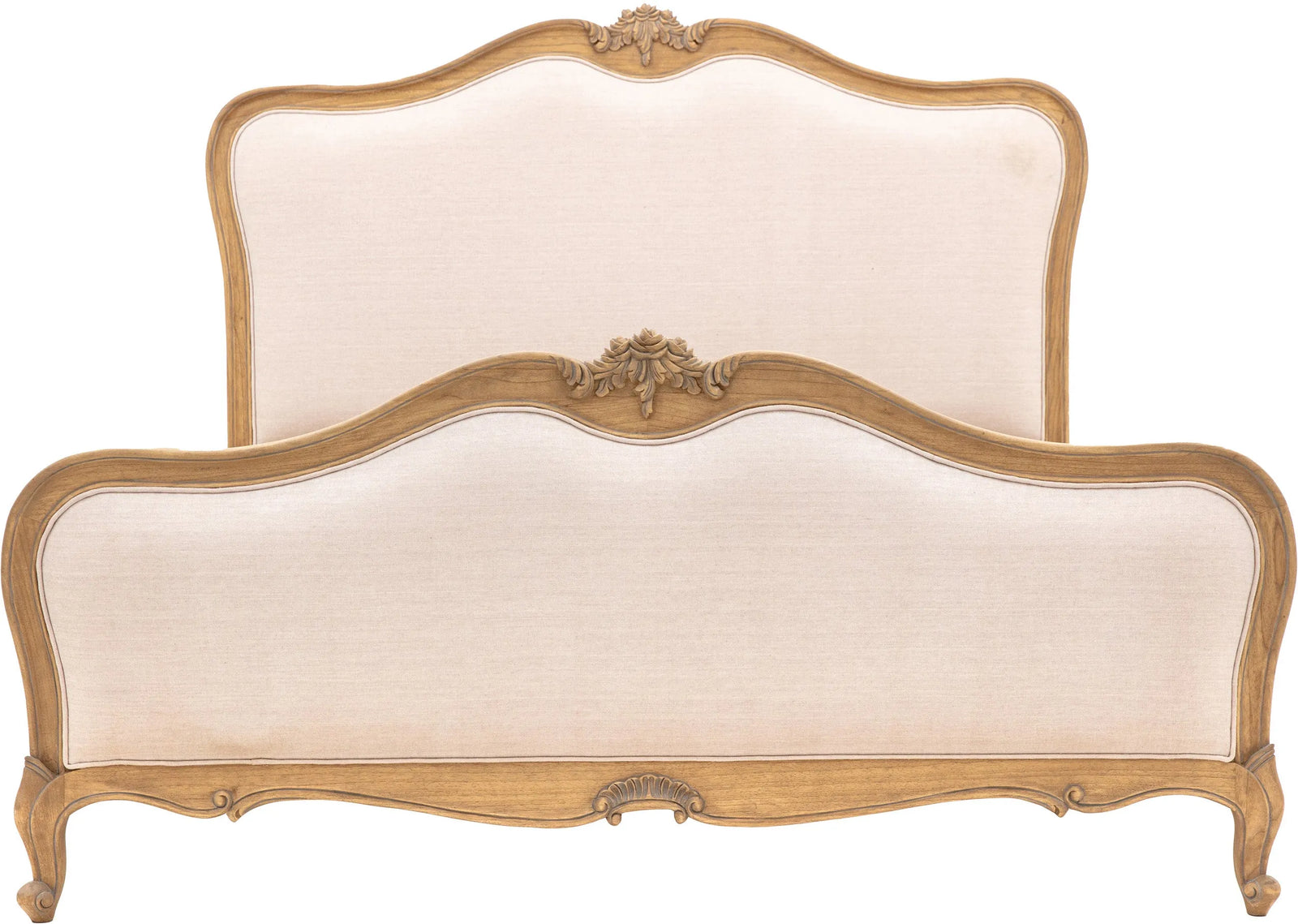 Chic Weathered Super King Linen Upholstered Bed - 7