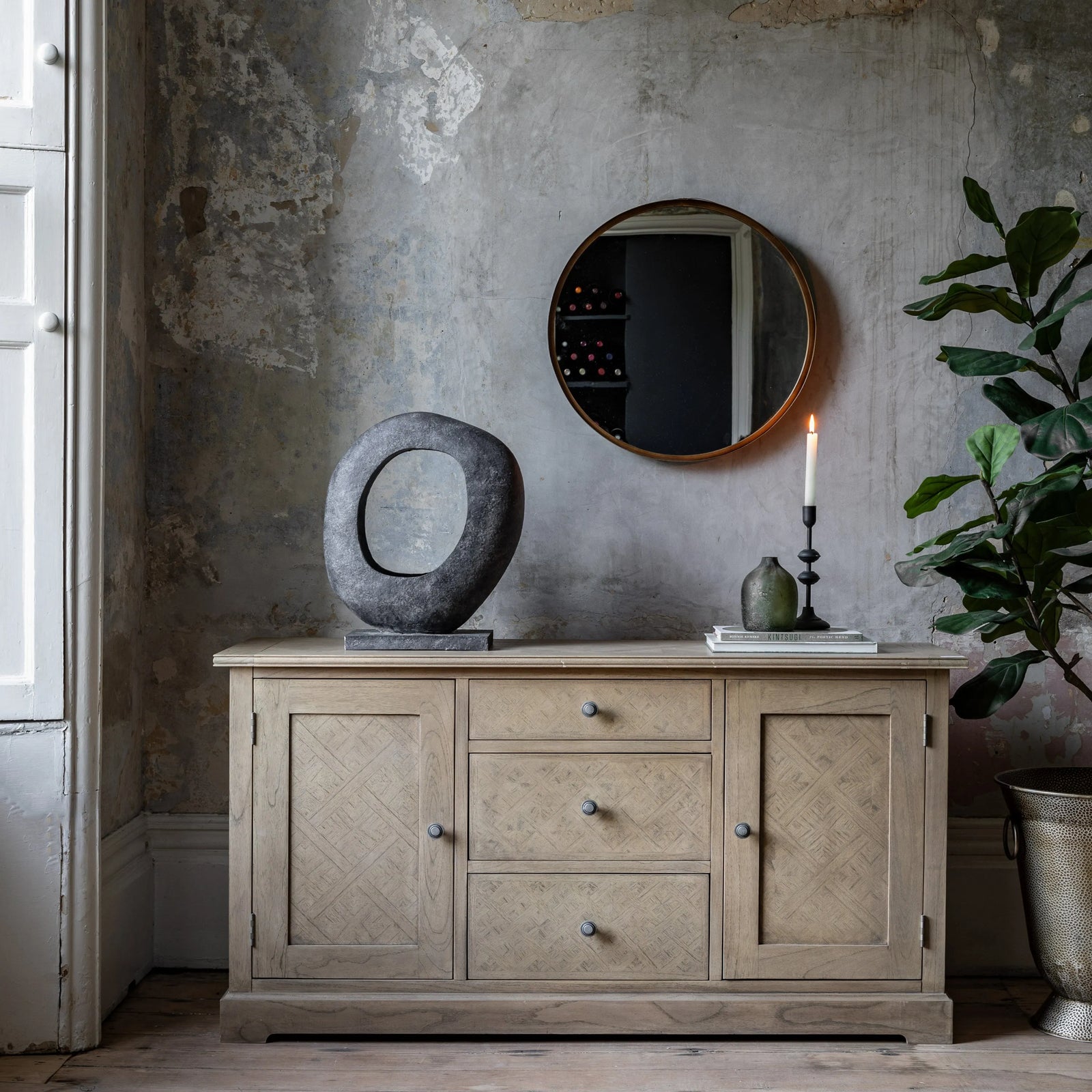 Buffet Rustique 2 Portes 3 Tiroirs