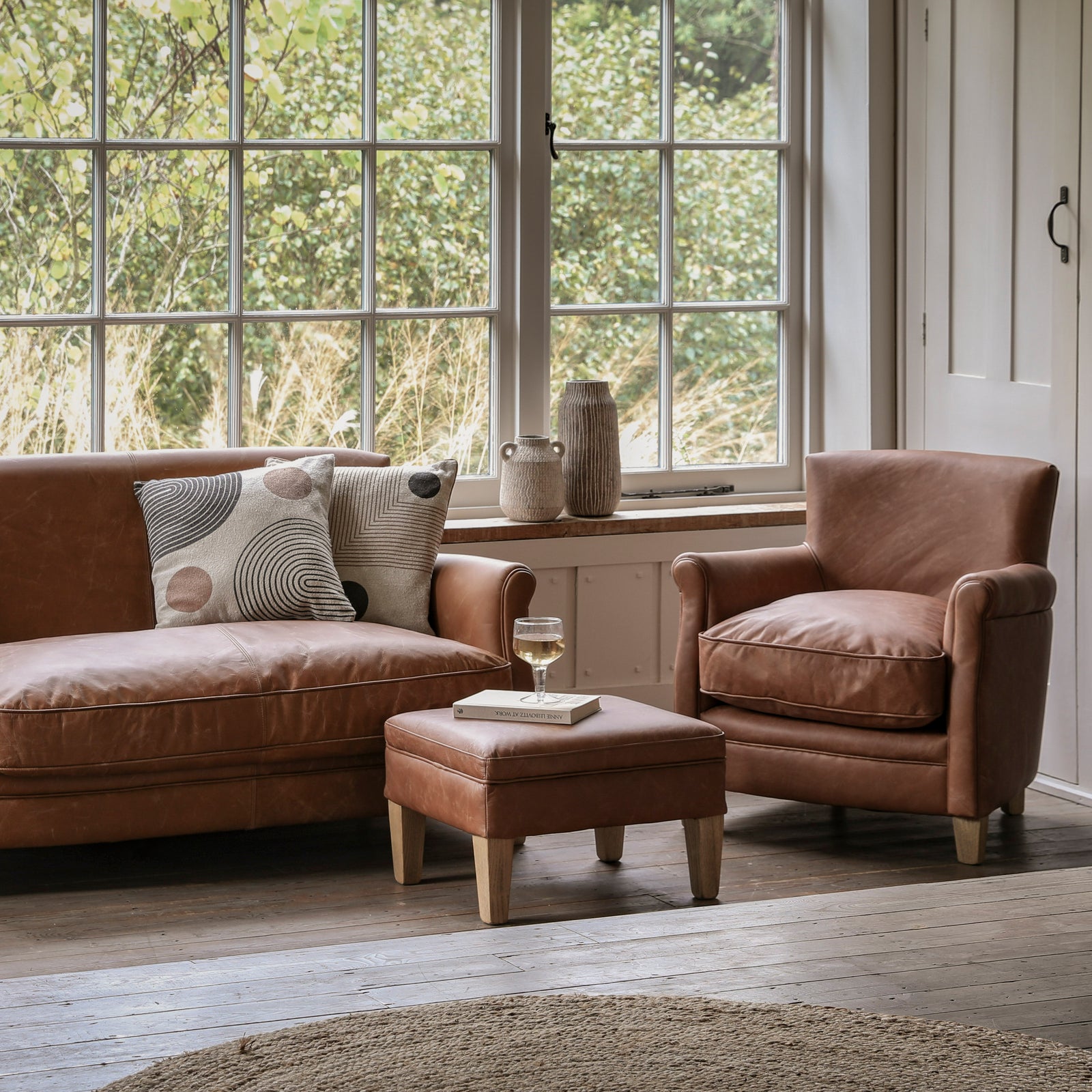 Mr. Paddington Stool in Vintage Brown Leather - 6