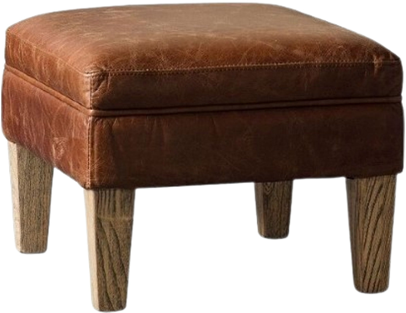 Mr. Paddington Stool in Vintage Brown Leather - 3