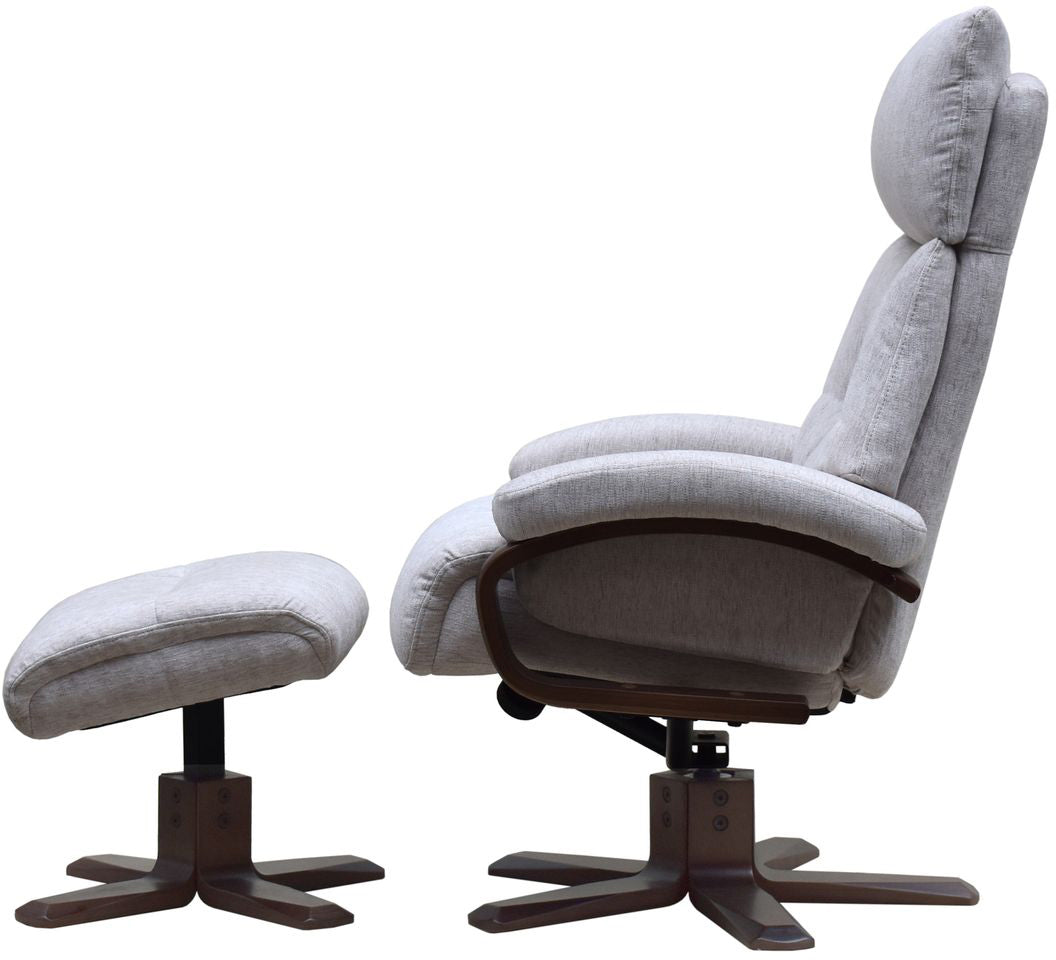 Fauteuil Relax Pivotant Vienna avec Repose-Pieds en Tissu Beige - 3