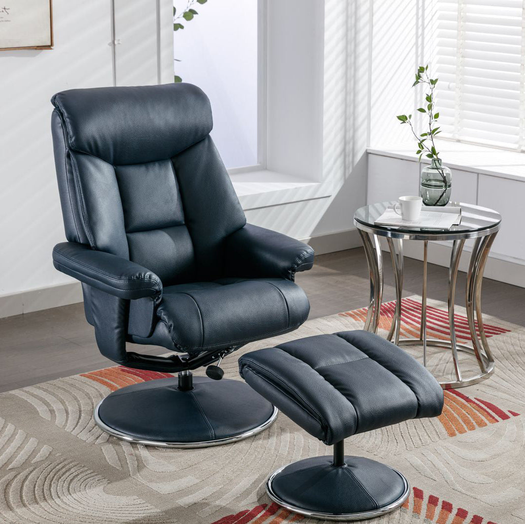 Fauteuil inclinable pivotant Biarritz de en bleu marine