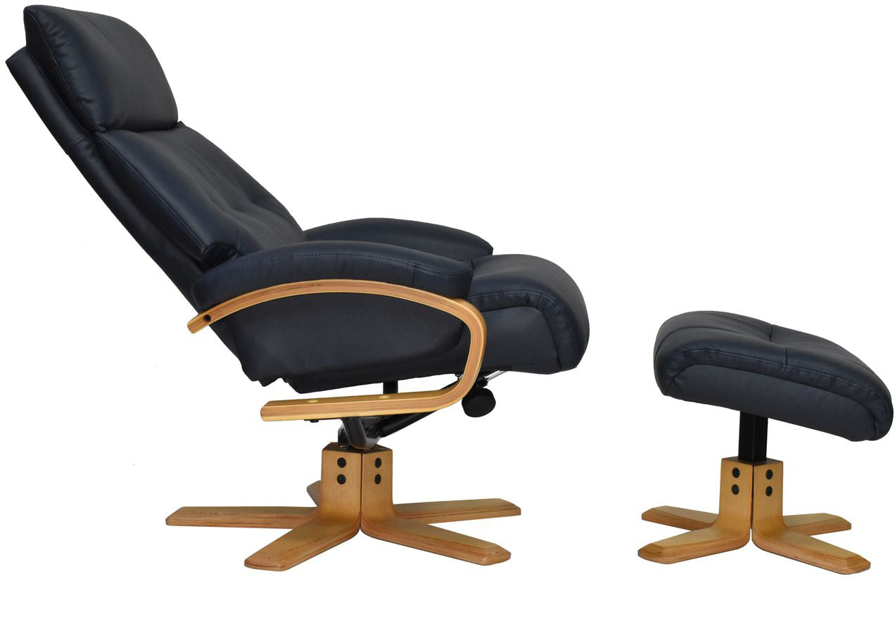 Vienna Chair in Navy Leather - 3