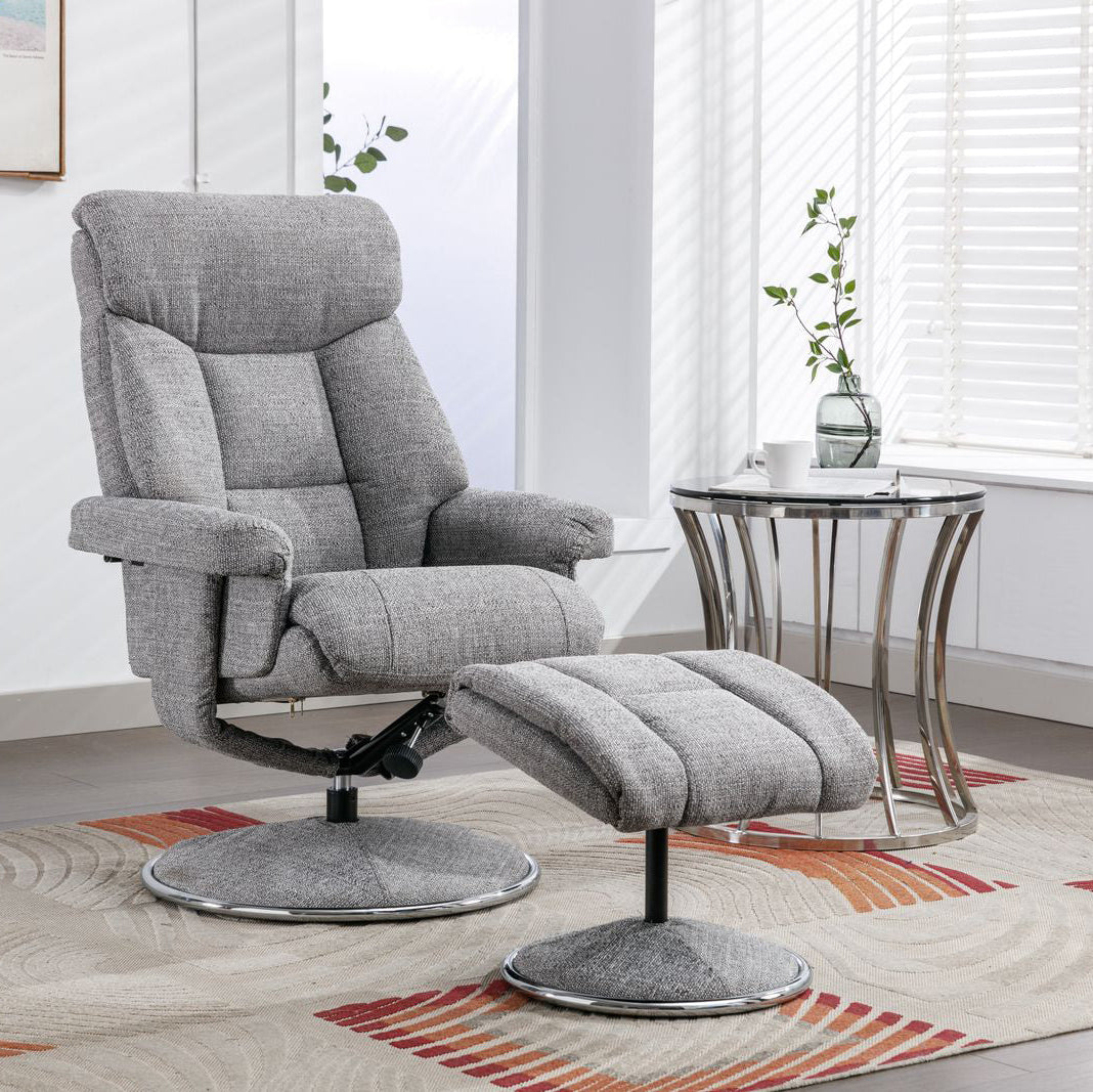 Biarritz Swivel Recliner Chair in Lisbon Rock