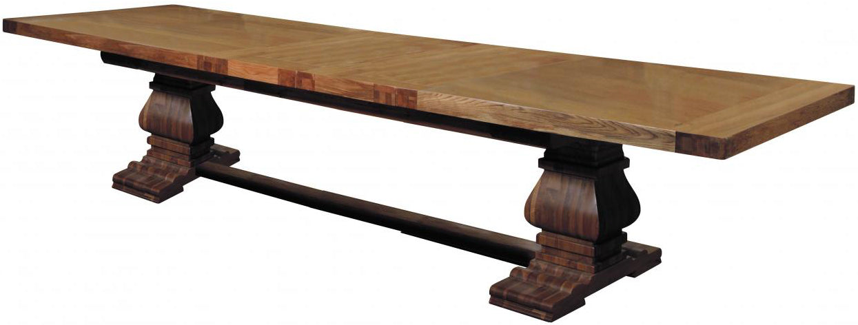 Windermere Rustic Monastery Extending Dining Table in Natural - 5