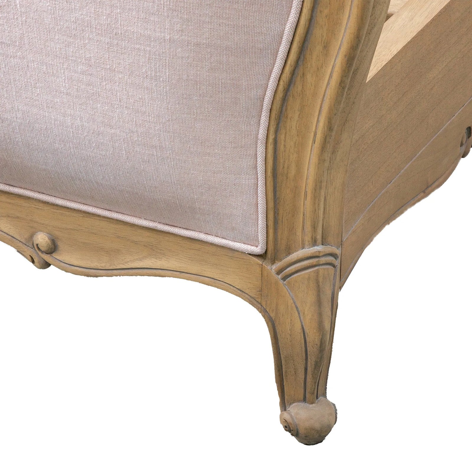 Chic Weathered Super King Linen Upholstered Bed - 6
