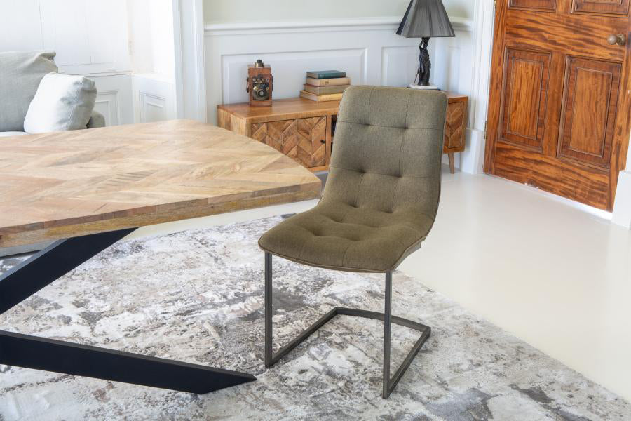 Chaises de salle à manger Hampton en lot de 2 - Tissu vert sapin Carlton Meubles - 3