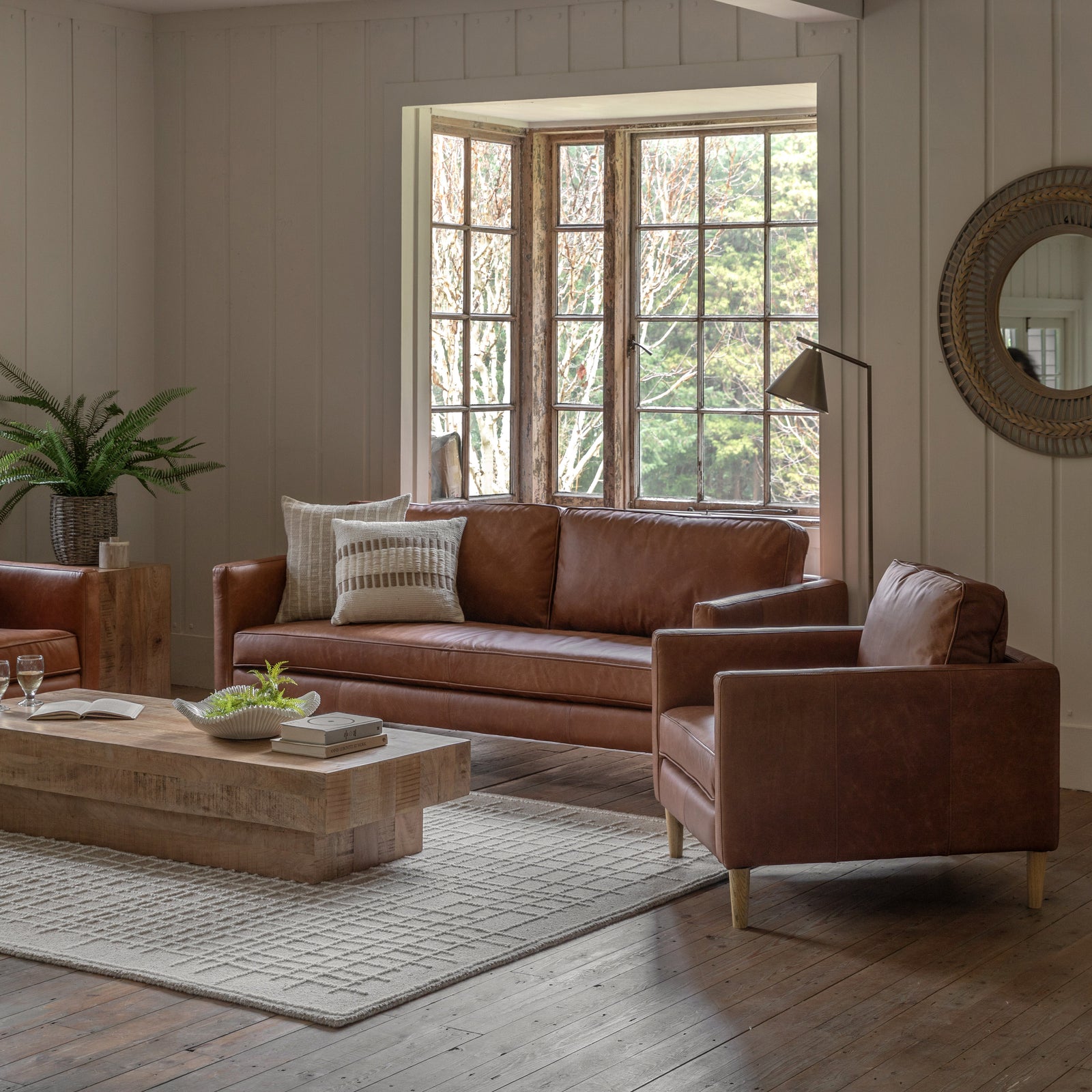Fauteuil Osborne en Cuir Marron Vintage - 7