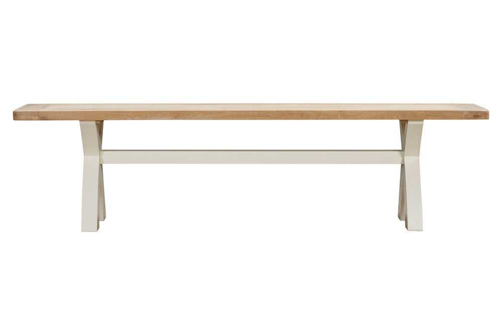 Papaya Foxington Cross Leg Dining Bench in OWP Painted Finish - 3