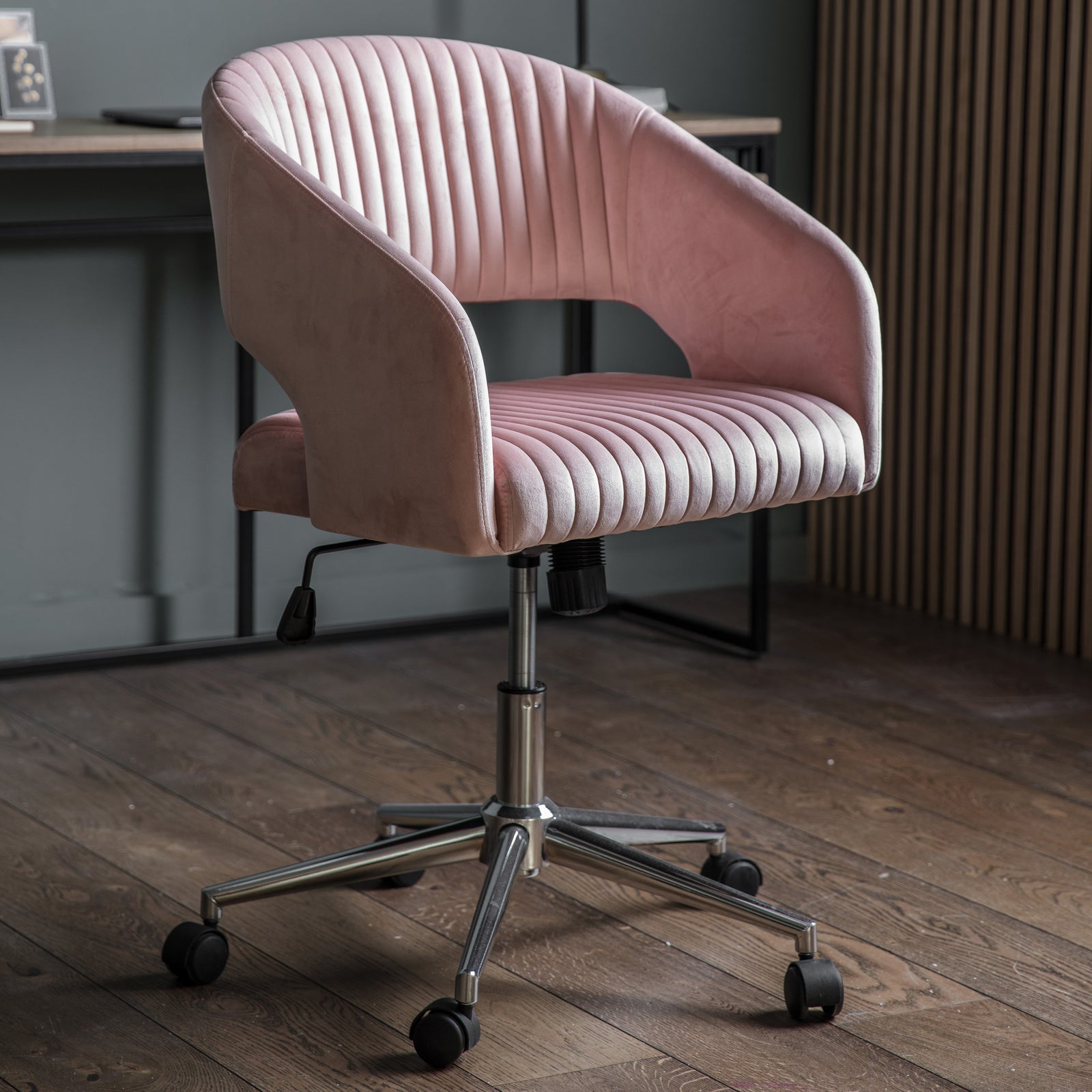 Chaise de bureau Murray pivotante en rose tendre