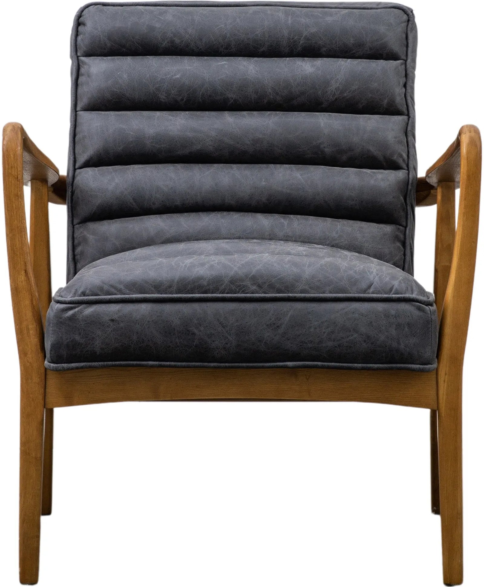 Fauteuil Datsun en Cuir Noyer Antique - 7