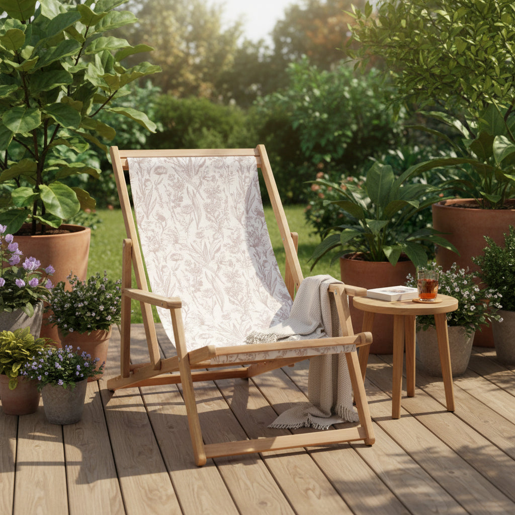 Chaise longue Creta Gallery Garden en imprimé Clay Flora