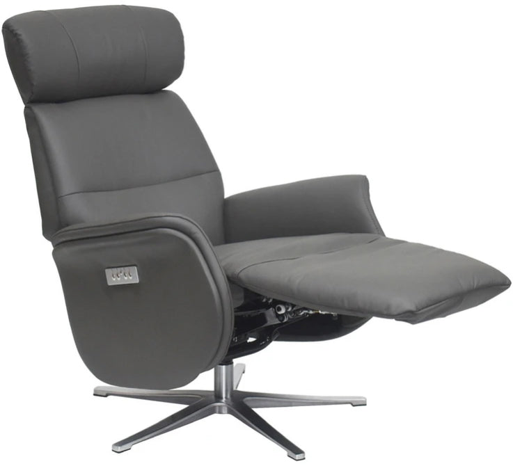 Chaise relaxeuse tournante Michigan de en gris anthracite - 4
