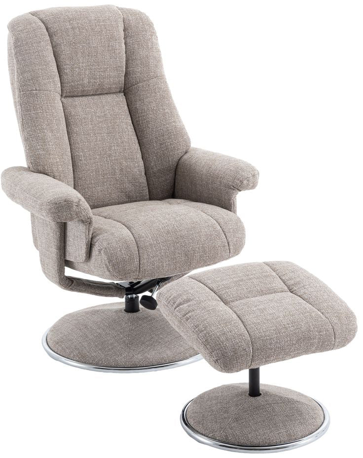 Denver Fauteuil Relax Chaise Giratoire en Tissu Chacha Oat - 5