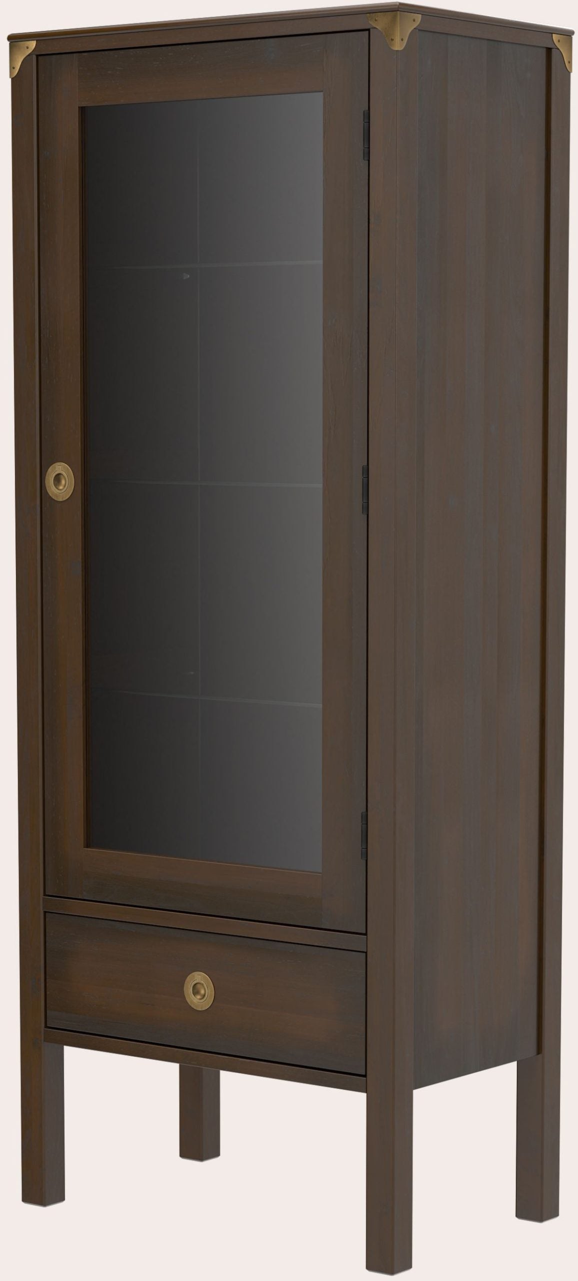 Armoire de présentation Balmoral 1 porte 1 tiroir avec finition châtaigne foncé - 3