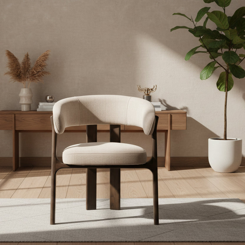 Chaise de Salle à Manger Onda en Tissu Naturel