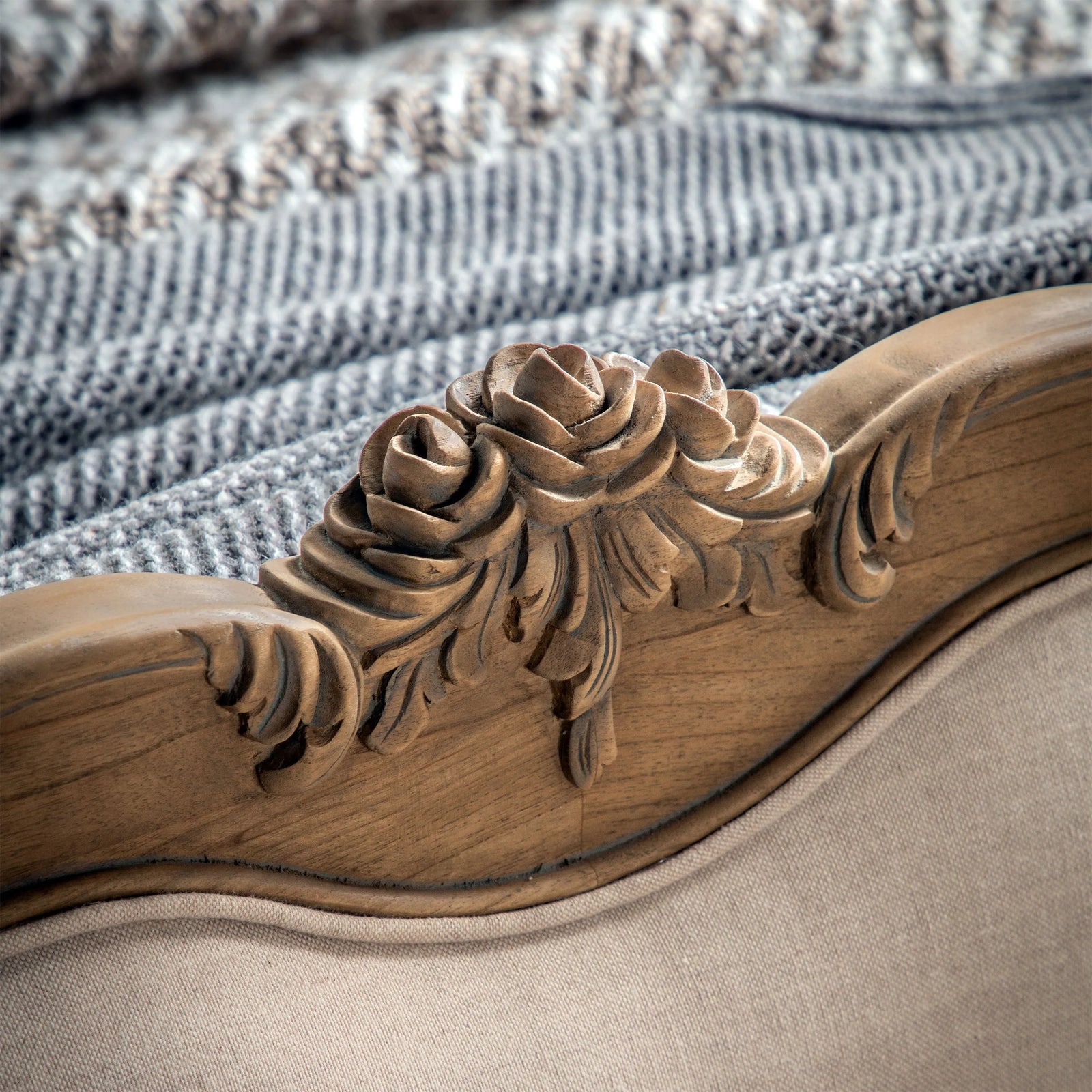 Chic Weathered Super King Linen Upholstered Bed - 3