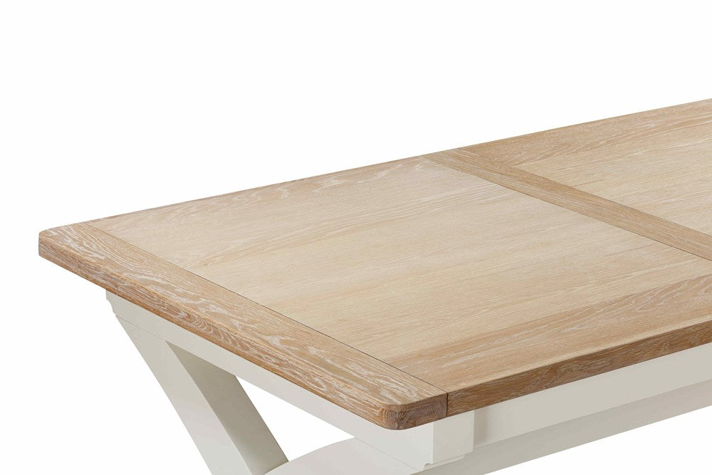 Papaya Foxington Table de Salle à Manger Extensible 180cm-240cm à Jambes Croisées - Finition PWO - 3