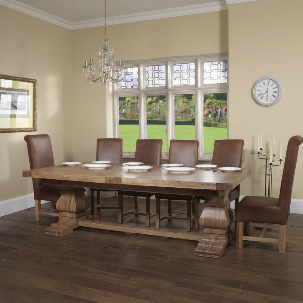 Windermere Rustic Monastery Extending Dining Table in Natural