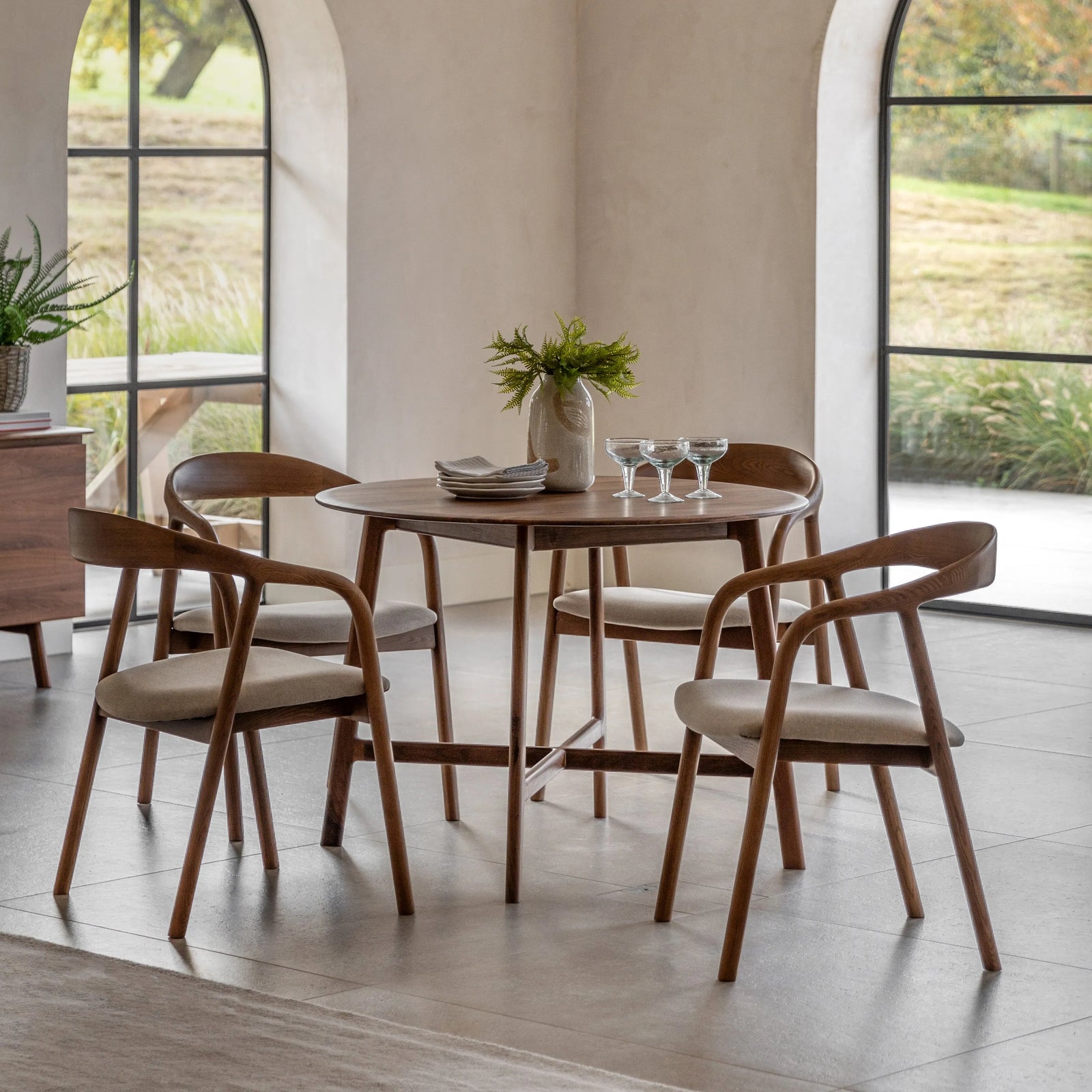 Madrid Round Dining Table in Walnut