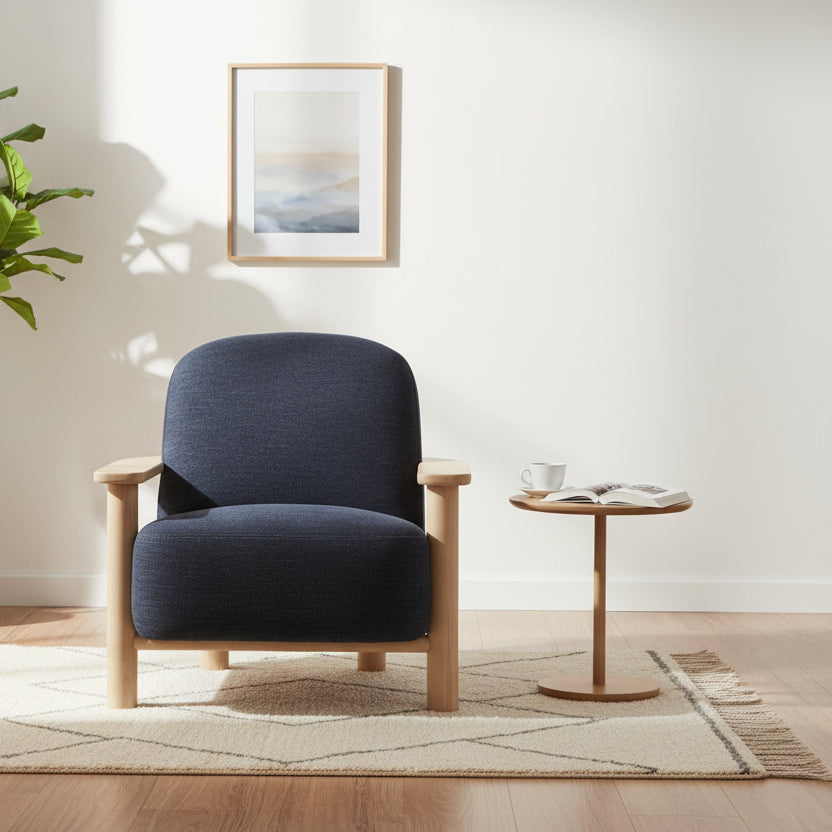 Fauteuil Husby en Willow Pacific bleu